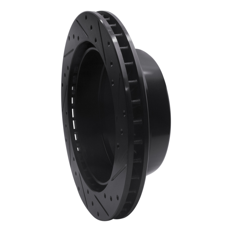 Cadillac Escalade EXT Brake Rotor (1) - Rear Left - R1 Concepts - Drilled & Slotted - Black - `00-`14